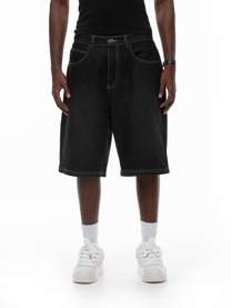 BLACK DENIM SHORTS