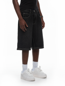 BLACK DENIM SHORTS