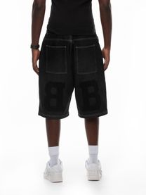 BLACK DENIM SHORTS