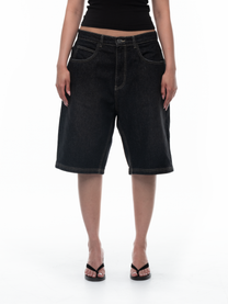 BLACK DENIM SHORTS