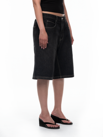 BLACK DENIM SHORTS
