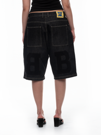 BLACK DENIM SHORTS
