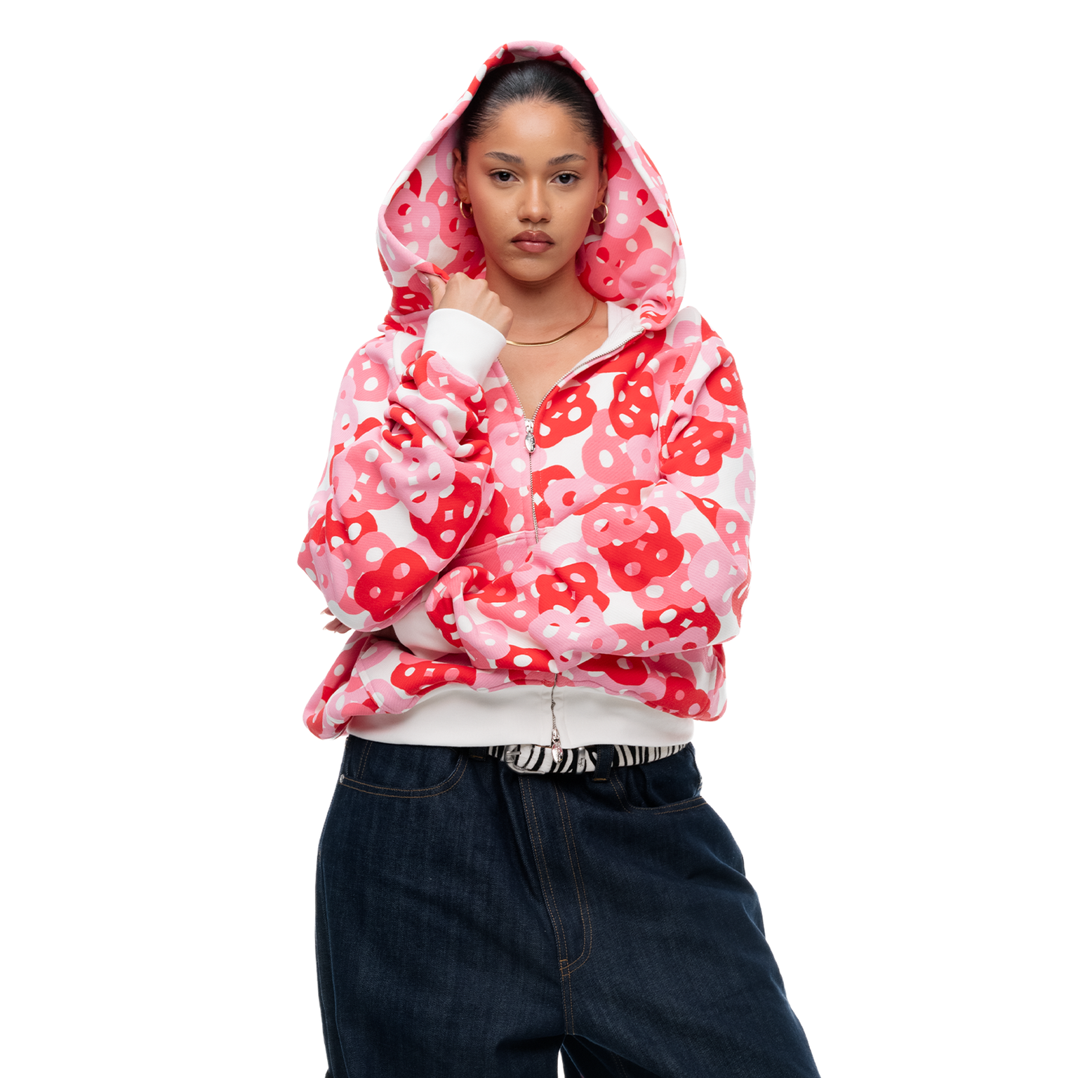 THINK-BIG CHERRY BLOSSOM CAMO ZIP UP