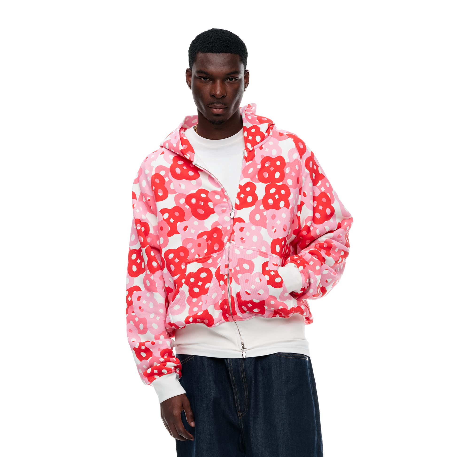 THINK-BIG CHERRY BLOSSOM CAMO ZIP UP
