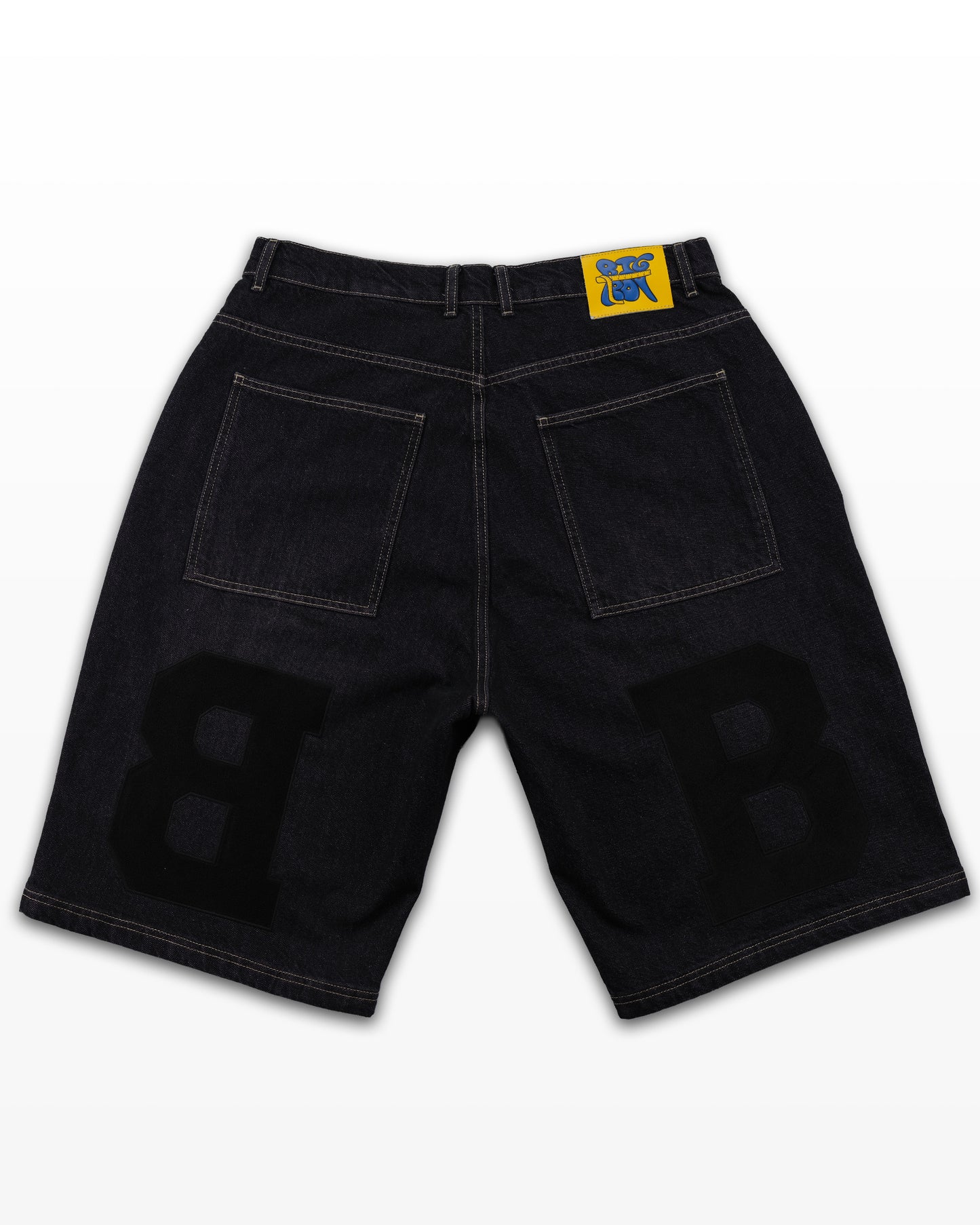 BLACK DENIM SHORTS