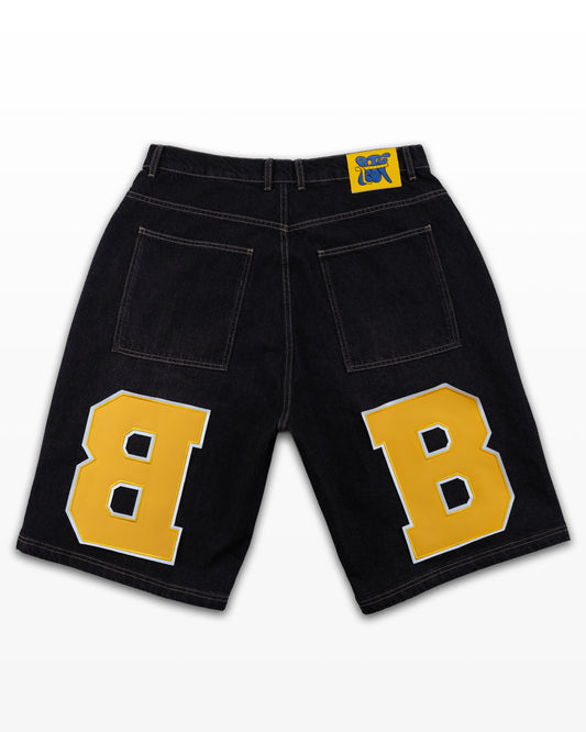 BLACK DENIM SHORTS
